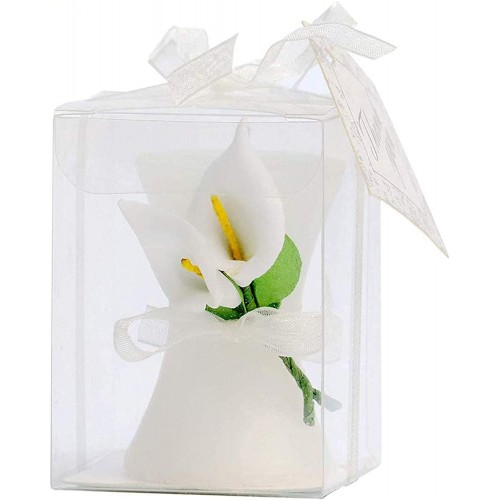 24 Pack Wedding Favors Bridal Shower Favors Candles Calla Lily Style Candle Favors Gift Boxed with Thanks Cards Return Gifts Wedding Party Favors for Guests Return Gifts Keepsakes Giveaways