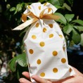 24pcs Treat Bags Party Favor Bags Gold Plastic Drawstring Gift Bags Candy Goodies Bags Food Storage Bags Gift Wrapping Package