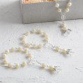 30 Pieces Mini Rosaries with Angel Baptism Rosary Beads Acrylic Ivory Color Finger Baptism Rosaries Communion Favors Plated Faux Pearls with Organza Bags for Weddings Party Favors Beige Silver