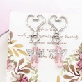 40 Sets Crystal Butterfly with Heart-Shape Keychain Wedding Favor Set Including Keychains Organza Gift Bags and Thank You Tags Wedding Birthday Party Favor Gift for Guests Light Pink Crystal