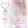 40 Sets Crystal Butterfly with Heart-Shape Keychain Wedding Favor Set Including Keychains Organza Gift Bags and Thank You Tags Wedding Birthday Party Favor Gift for Guests Light Pink Crystal