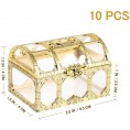 Amosfun 10pcs Wedding Party Favor Boxes Treasure Chest Candy Box Clear Plastic Gift Boxes Storage Containers Case Anniversary Festival Birthday Valentines Day Party Supplies Golden