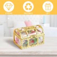 Amosfun 10pcs Wedding Party Favor Boxes Treasure Chest Candy Box Clear Plastic Gift Boxes Storage Containers Case Anniversary Festival Birthday Valentines Day Party Supplies Golden