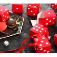 AWELL Red Dice Favor Box Bulk 2x2x2 inches with Red Ribbon Casino Party Decoration Pack of 50