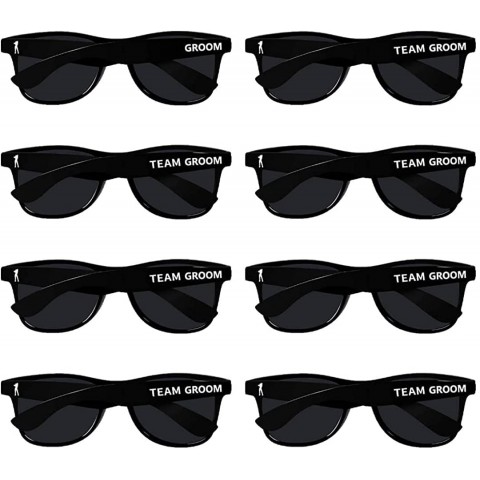 Bachelor Party Sunglasses Set of 1 Groom & 7 Team Groom Black Sun Glasses | Groomsmen Sunglasses Bridal Party Ideas Groomsman Gift for Wedding Party Gifts Squad Favors for Men Proposal Supply