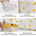 BEISHIDA 50Pcs Gold Dot Party Favor Drawstring Bag Baby Shower Birthday Gift Bag Candy Goodies Stand Up Wrapping Bag for Wedding Bridal Shower Graduation Halloween Christmas9.3x5.9in