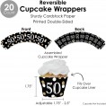 Big Dot of Happiness Adult 50th Birthday Gold Birthday Party Favors and Cupcake Kit Fabulous Favor Party Pack 100 Pieces