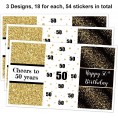 Black and Gold 50th Birthday Party Mini Candy Bar Wrapper Stickers 50th Birthday Party Favors-50th Birthday Stickers- Pack of 54 Stickers