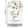 Bliss Collections Thank You Gift Tags Blush Floral Thank You for Celebrating with Us Gift Tags for Weddings Bridal Showers Birthdays Parties and Baby Showers 2"x3" 50 Tags