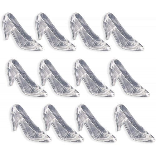 Clear Slippers Cinderella Heels Party Favors Wedding Decoration 12 Pack Plastic Glass Slippers
