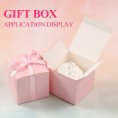 COTOPHER 100pcs Wedding Favor Boxes Paper Gift Boxes 3x3x3 Inches Small Gift Boxes with Ribbons Small Boxes for Gifts Crafting Cupcake Candy Bridesmaid Proposal Boxes，Easy Assemble Boxes Pink 100