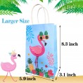 Favoriwere Flamingo Party Bags 16PCS Hawaii Goodie Bags Flamingo Gift Bags with Handles Pineapple Treat Bags Luau Candy Bags Luau Party Favors Hawaii Party Supplies Flamingo Party Supplies