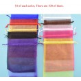 HAHIYO 100pcs 4x6 Inches10cmx15cm Assorted Colours Sheer Organza Drawstring Pouch Bags For Jewelry Party Wedding Favor Party Festival Gift Candy Seek Protect Ripening Fruit Draw Strings Mesh Bags