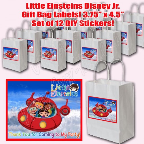 Little Einsteins Sticker Labels Party Favors Supplies Decorations Gift Bag Label Stickers ONLY 3.75" x 4.75" -12 pcs