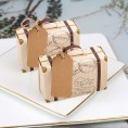 Ltcyev 100Pcs Mini Suitcase Candy Boxes Wedding Favor Boxes Party Rustic Candy Boxes for Travel Theme Party,Wedding,Birthday,Bridal Shower,Baby Shower F3615Y11O8