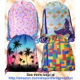 Mermaid Party Favor Drawstring Backpacks Goodie Bags 6-Pack 12x14 inches