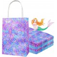 Mermaid Party Treat Bags Mermaid Party Decoration Under The Sea Party Supplies Mermaid Candy Goody Bags with Handles for Girls Mermaid Party Favor Supplies