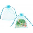 Mudder 50 Pack Organza Gift Bags Wedding Party Favor Bags Jewelry Pouches Wrap 4 x 4.72 Inches Aqua Blue