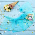 Mudder 50 Pack Organza Gift Bags Wedding Party Favor Bags Jewelry Pouches Wrap 4 x 4.72 Inches Aqua Blue