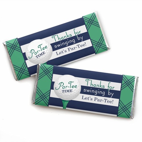 Par-Tee Time Golf Birthday or Retirement Party Candy Bar Wrappers Party Favors Set of 24