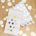 Party Favor Bags White with Gold Foil Dots 24 Pack