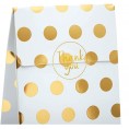 Party Favor Bags White with Gold Foil Dots 24 Pack