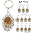 Personalized Baptism Party Favor 12 PCS -Guardian Angel Metal Custom Keychain Recuredos De Bautizo Christening Gift for Guest with Engraving
