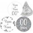 Personalized Silver Wedding Anniversary Party Favor Stickers 25th 60th or 70th 180 Labels