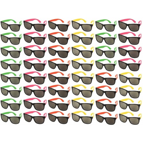 Retro Sunglasses Bulk for 80’s Birthday Party Favors 4 Colors 48 Pack