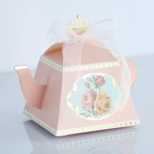Saitec 50Pcs Gift Box Tea Party Decorations Wedding Favor Candy Box Baby Shower Decoration Birthday Party Supplies