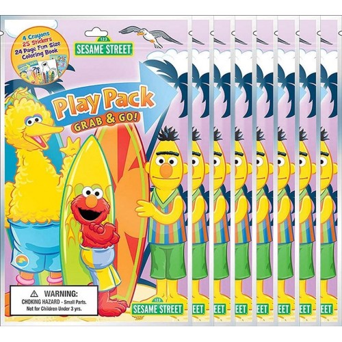 Sesame Street Bendon BashBox Play Pack Grab & Go Children's Coloring & Activity Party Favor Bundle 8 Packs