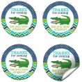 Snappy See You Later Alligator Themed Birthday Thank You Sticker Labels for Boys 40 2" Party Circle Stickers by AmandaCreation Great for Party Favors Envelope Seals & Goodie Bags
