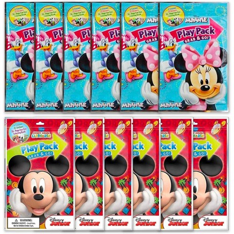 Value Pack 12 Bendon Playback Grab and Go for Minnie and Mickey Mouse Fun Size Coloring Books Bulk Activity Books for Kids.
