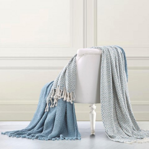 Blankets & Throws| Amrapur Overseas Picasso Blue 50-in x 60-in 1-lb Throw - WU74784