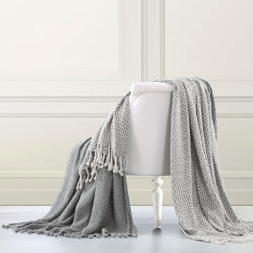 Blankets & Throws| Amrapur Overseas Picasso Gray 50-in x 60-in 1-lb Throw - VI16673