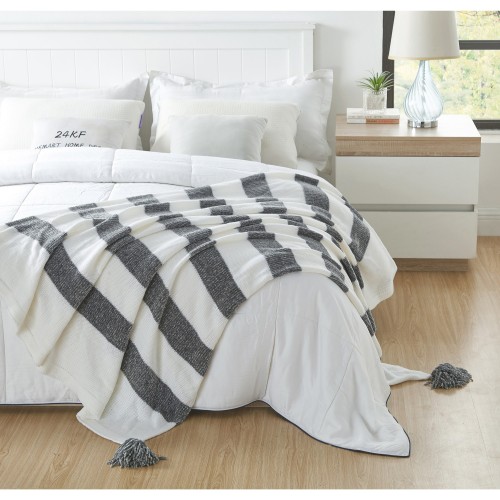 Blankets & Throws| Cozy Tyme Kaylyn Grey 50-in x 60-in 1.7-lb - WQ09352