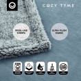 Blankets & Throws| Cozy Tyme Orville Light Blue 90-in x 90-in 5.29-lb - LB35374