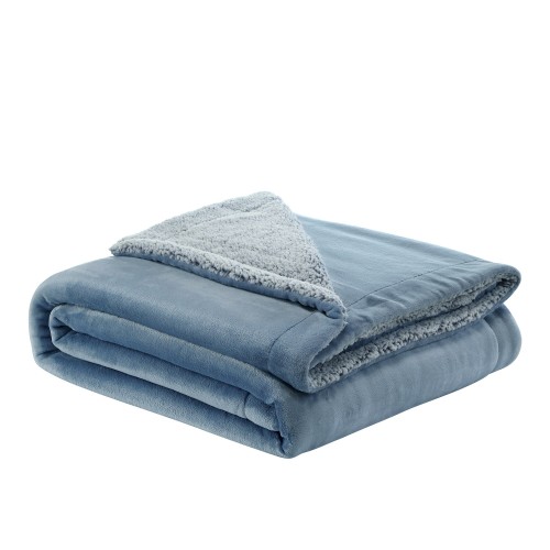 Blankets & Throws| Cozy Tyme Orville Light Blue 90-in x 90-in 5.29-lb - LB35374
