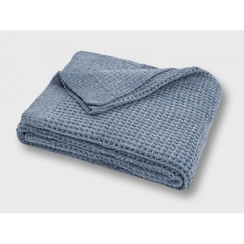 Blankets & Throws| EVERGRACE Amory Chenille Knit Chambray Blue 50-in x 60-in 2-lb - KU49233