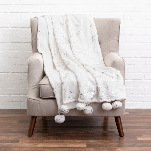 Blankets & Throws| Inspire Me! Home Decor Rami Silver 50-in x 60-in 6-lb - DN67413