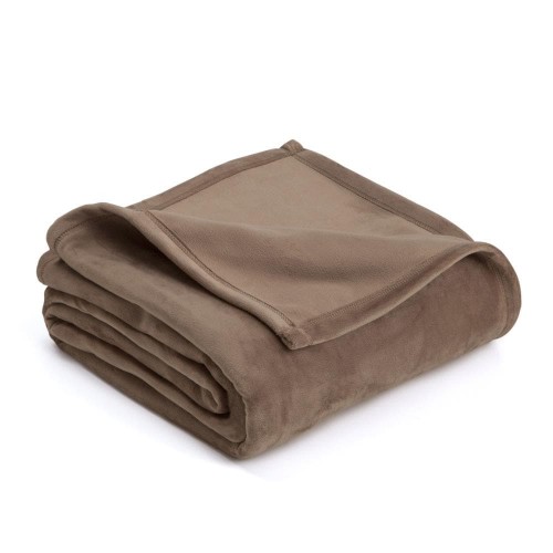 Blankets & Throws| WestPoint Home Vellux plush blanket Desert Taupe 108-in x 90-in 3.89-lb - WZ04756