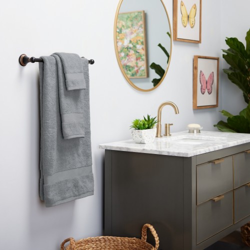 Bathroom Towels| allen + roth Charcoal Cotton Wash Cloth - BU41348
