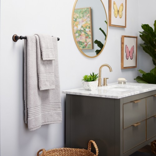 Bathroom Towels| allen + roth Silver Cotton Wash Cloth (allen + roth) - QP16386