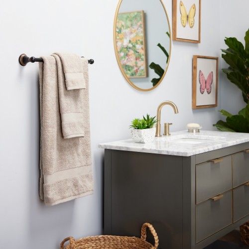 Bathroom Towels| allen + roth Taupe Cotton Wash Cloth - IV62415