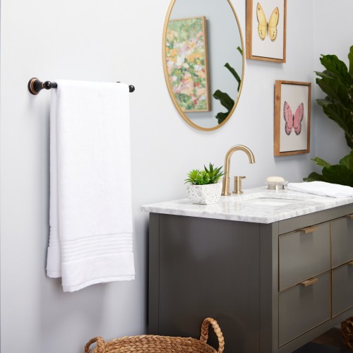 Bathroom Towels| allen + roth White Cotton Bath Towel - KT20755
