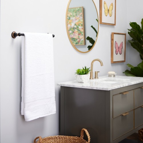 Bathroom Towels| allen + roth White Cotton Bath Towel - SS30380