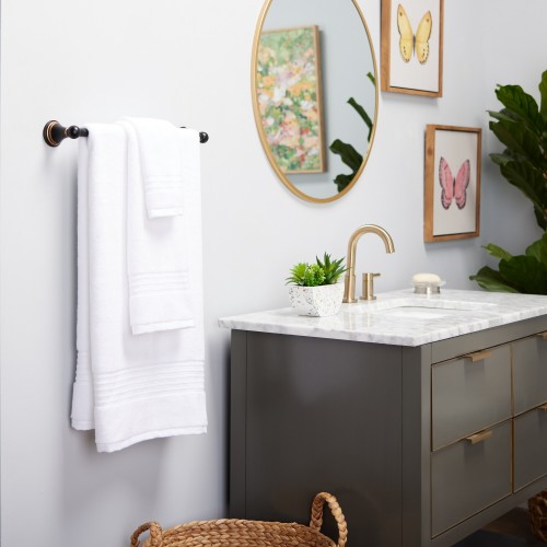 Bathroom Towels| allen + roth White Cotton Wash Cloth - ZT95950