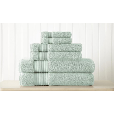 Bathroom Towels| Amrapur Overseas 6-Piece Aqua Cotton Bath Towel Set (turkish cotton) - WU98225