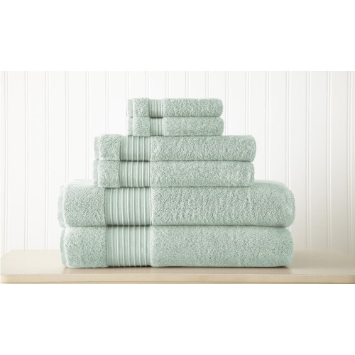 Bathroom Towels| Amrapur Overseas 6-Piece Aqua Cotton Bath Towel Set (turkish cotton) - WU98225