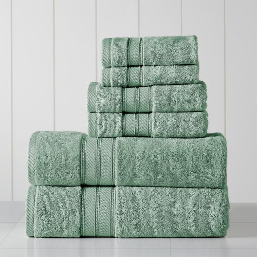 Bathroom Towels| Amrapur Overseas 6-Piece Eucalyptus Cotton Bath Towel Set (6pc Spunloft) - RZ70723
